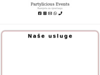 Frontpage screenshot for site: (http://www.partylicious-events.com)