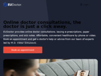 Frontpage screenshot for site: Online konzultacije s liječnikom, bolovanja i recepti - EUDoctor (https://eudoctor.org/)