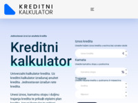 Frontpage screenshot for site: Kreditni Kalkulator - Izračun rate kredita (https://mojkreditnikalkulator.com)