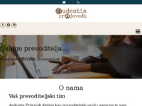 Frontpage screenshot for site: Prevoditeljski ured i agencija u Zagrebu - Audentia Prijevodi (http://www.audentia-prijevodi.com)