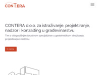 Frontpage screenshot for site: Contera - istraživanje, projektiranje, nadzor i konzalting u građevinarstvu (https://www.contera.hr)