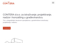 Frontpage screenshot for site: Contera - istraživanje, projektiranje, nadzor i konzalting u građevinarstvu (https://www.contera.hr)