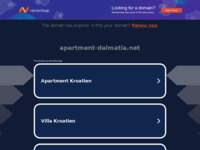 Frontpage screenshot for site: (http://www.apartment-dalmatia.net/)