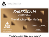 Frontpage screenshot for site: Astrea-M sportska odjeća (http://www.astrea.hr)