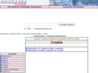 Frontpage screenshot for site: (http://www.helplinedatabase.com/embassy-database/croatia.html)