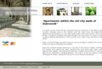 Frontpage screenshot for site: Smještaj unutar starih zidina (http://www.dubrovnik4you.com.hr)