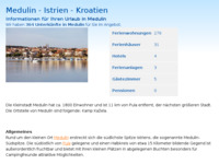 Frontpage screenshot for site: (http://www.kroatien-adrialin.de/ortsinfos/medulin/)