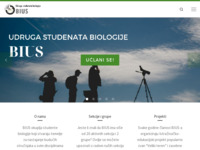 Frontpage screenshot for site: BIUS - Udruga studenata biologije (http://www.bius.hr/)