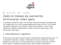 Frontpage screenshot for site: Elite Tigers gaming team (http://elitetigers.net)