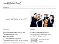 Frontpage screenshot for site: Austrijski kulturni forum, Zagreb (http://www.kulturforum-zagreb.org)