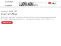 Frontpage screenshot for site: Umjetnička akademija Split (http://www.umas.hr/)