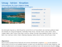Frontpage screenshot for site: (http://www.kroatien-adrialin.de/ortsinfos/umag/)