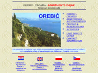 Frontpage screenshot for site: Apartmani Dajak - dobrodošli u Orebić (http://www.peljesac.info/dajak)