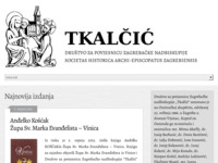 Frontpage screenshot for site: Društvo za povjesnicu Zagrebačke nadbiskupije Tkalčić (http://www.tkalcic.hr/)