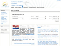 Frontpage screenshot for site: Njemački vodič za Hrvatsku (http://www.mein-kroatien.info/)