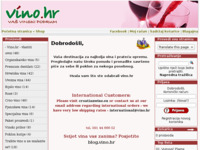 Frontpage screenshot for site: Online vinoteka i portal o vinu (http://vino.hr)