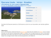 Frontpage screenshot for site: (http://www.kroatien-adrialin.de/ortsinfos/pjescana-uvala/)