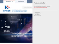 Slika naslovnice sjedišta: Hrvatska agencija za poštu i elektroničke komunikacije (http://www.hakom.hr/)