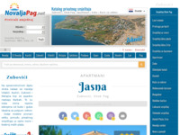 Frontpage screenshot for site: Apartmani Jasna (http://www.novalja-pag.net/zubovici/jasna/)