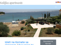 Frontpage screenshot for site: (http://www.kukljica-apartments.com)