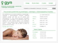 Frontpage screenshot for site: Gyn - Privatna poliklinika za ginekologiju, opstetriciju i radiologiju-mamografiju (http://www.gyn.hr/)