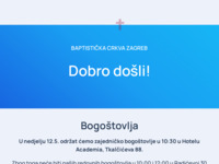 Frontpage screenshot for site: Baptistička crkva Zagreb (http://www.bczagreb.hr)