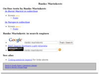 Frontpage screenshot for site: Ranko Marinković (http://www.borut.com/library/a_marinr.htm)