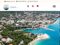 Frontpage screenshot for site: Sara-tours, otok Pag (http://www.sara-tours.hr/)